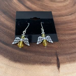 🏆BOGO Angel Wing earrings hook yellow gold fun